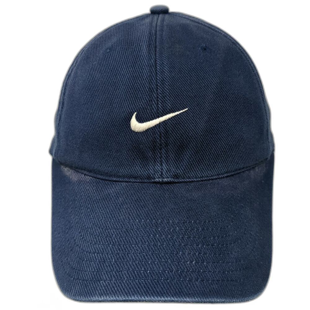 Nike Baseball Cap Blue One Size Embroidered Swoosh Logo Golf Cotton Sport Hat